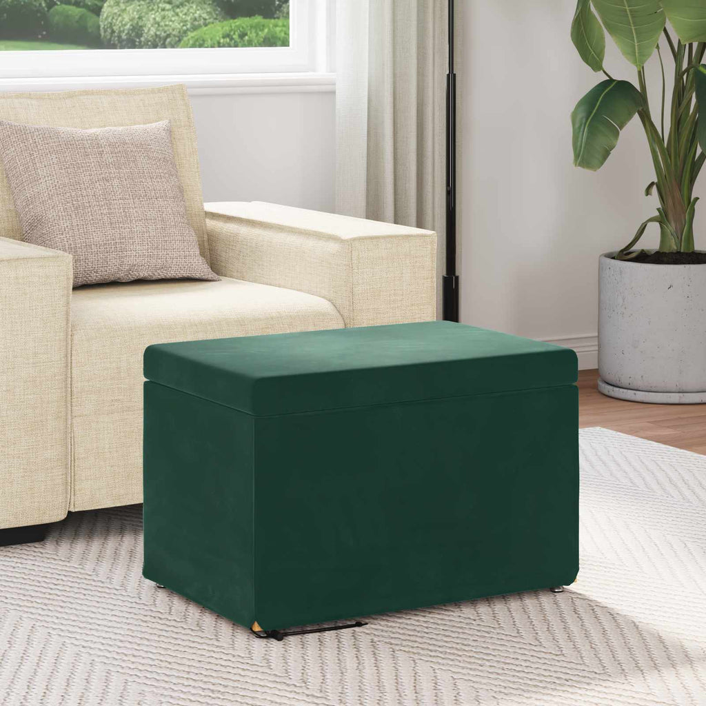 Hocker Dunkelgrün 61 x 41 x 40 cm Samt und Engineering Holz