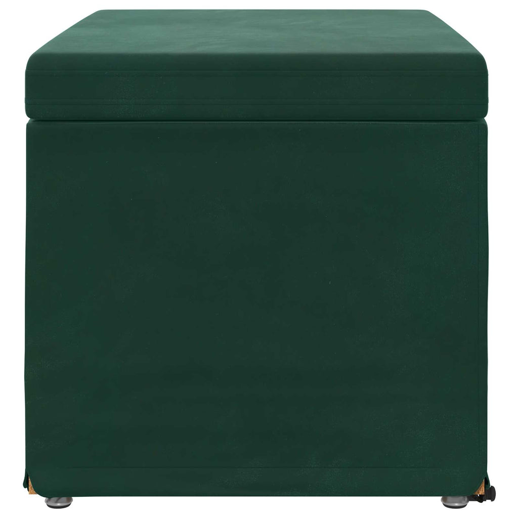 Hocker Dunkelgrün 61 x 41 x 40 cm Samt und Engineering Holz