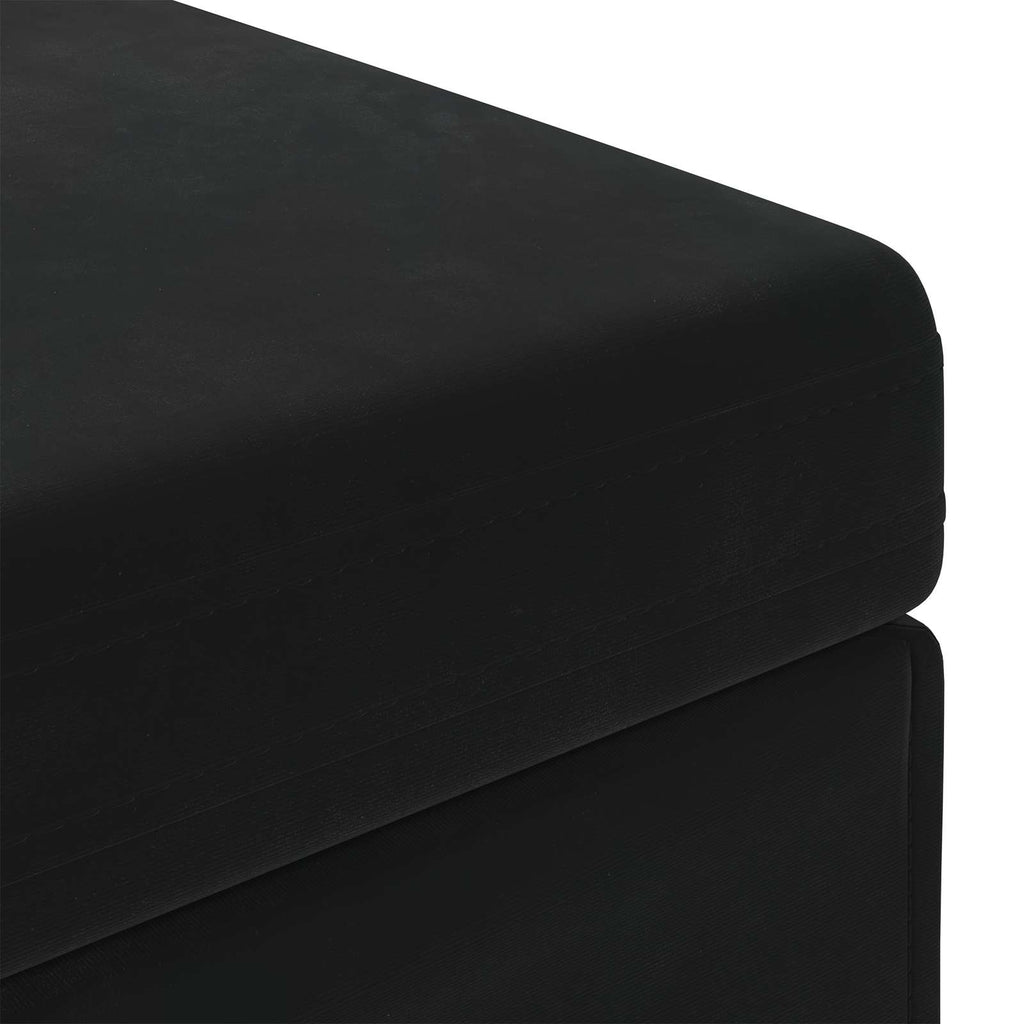 Hocker Schwarz 61 x 41 x 40 cm Samt und Engineering Holz