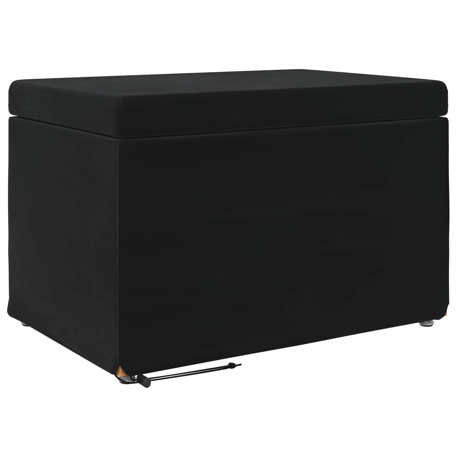 Hocker Schwarz 61 x 41 x 40 cm Samt und Engineering Holz