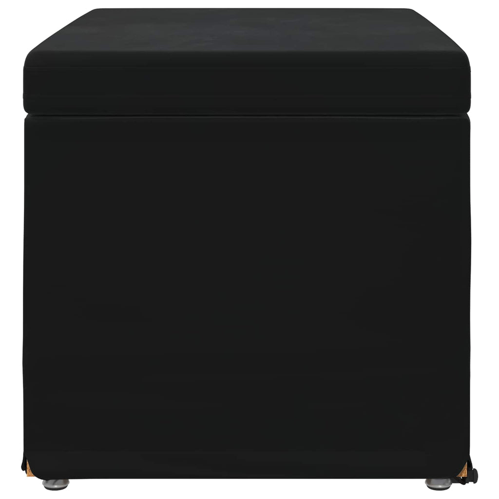 Hocker Schwarz 61 x 41 x 40 cm Samt und Engineering Holz