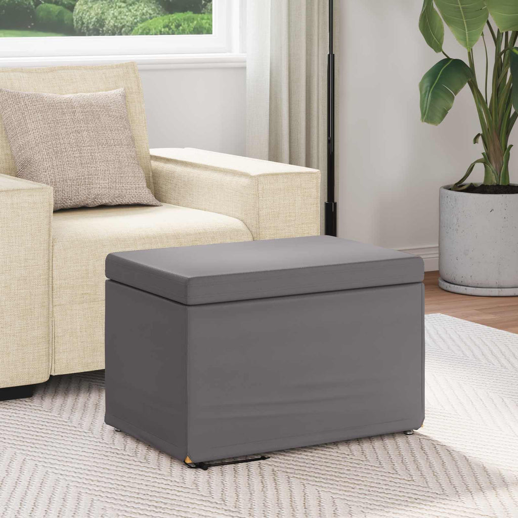 Hocker Grau 61 x 41 x 40 cm Kunstleder und Engineering Holz
