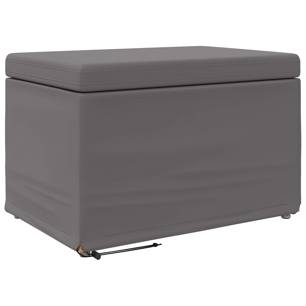 Hocker Grau 61 x 41 x 40 cm Kunstleder und Engineering Holz
