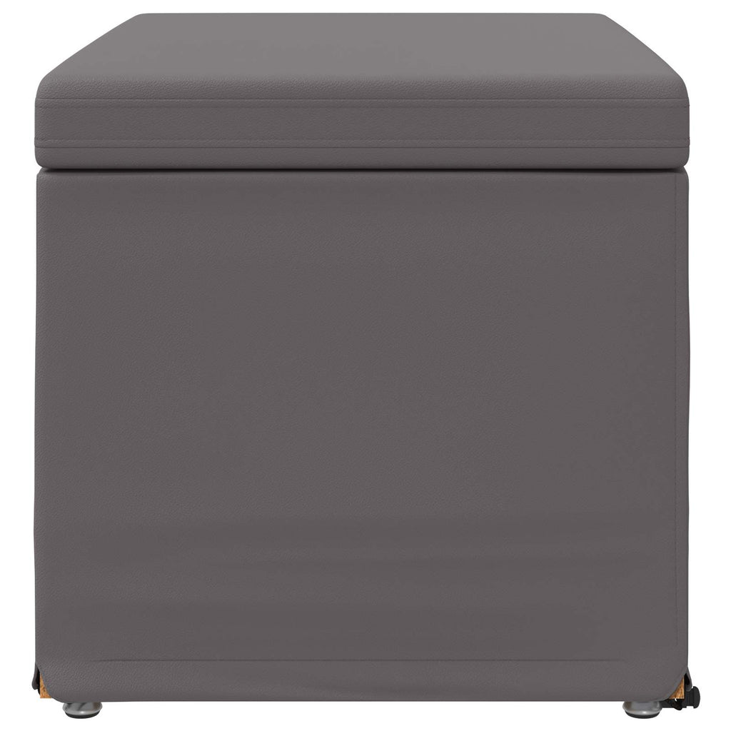 Hocker Grau 61 x 41 x 40 cm Kunstleder und Engineering Holz