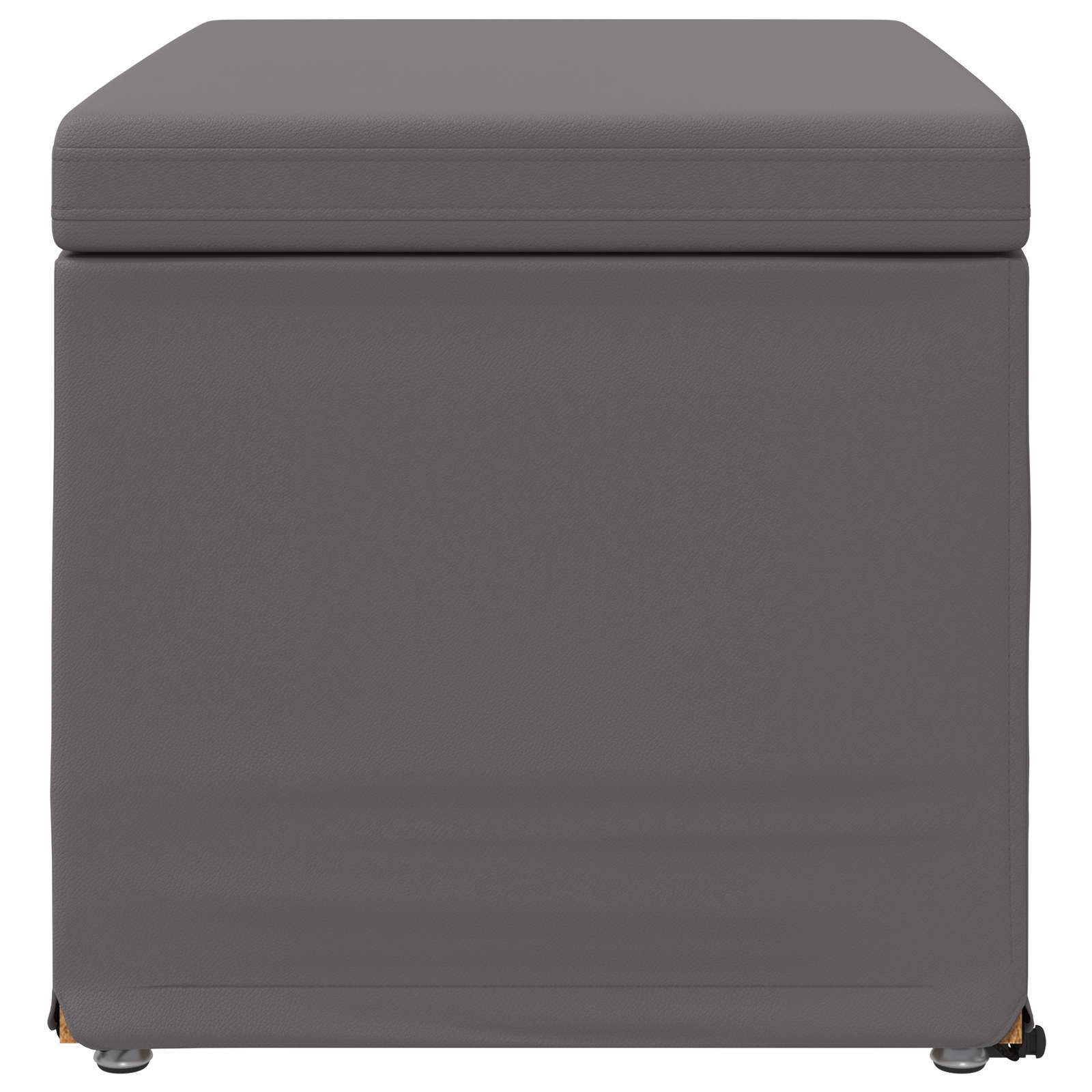 Hocker Grau 61 x 41 x 40 cm Kunstleder und Engineering Holz