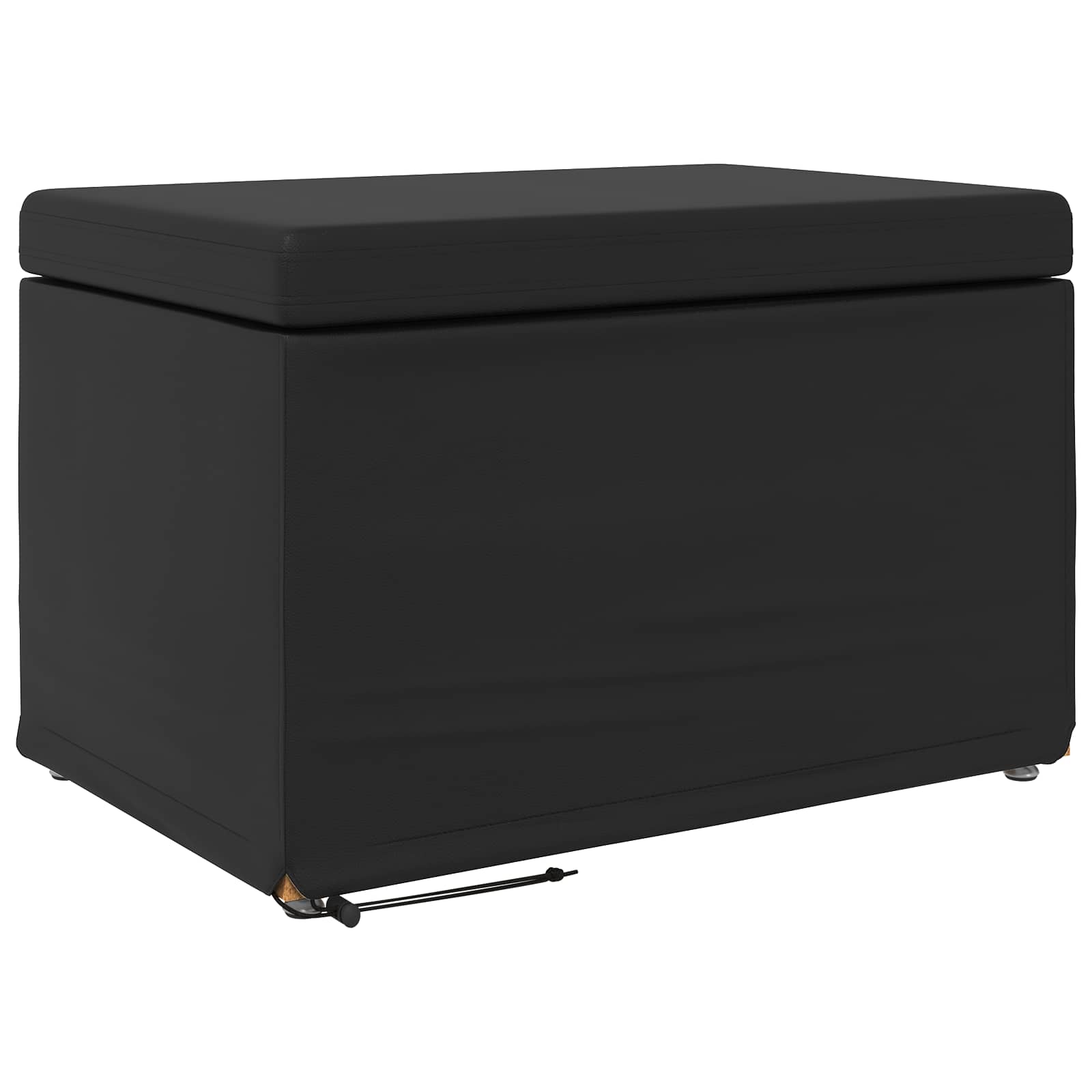 Hocker Schwarz 61 x 41 x 40 cm Kunstleder und Engineering Holz