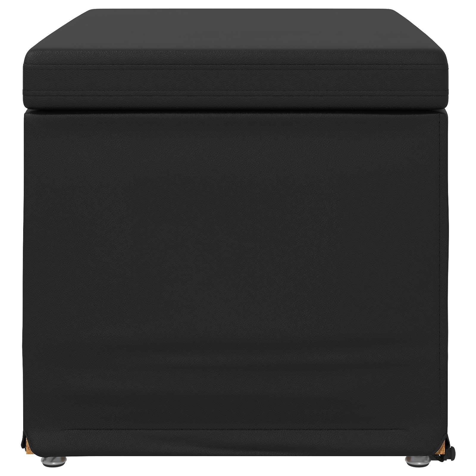 Hocker Schwarz 61 x 41 x 40 cm Kunstleder und Engineering Holz