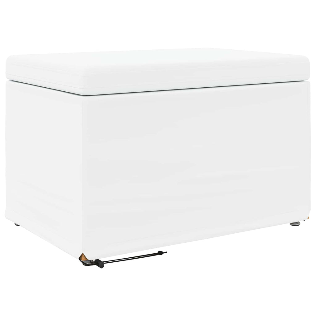 Hocker Weiß 61 x 41 x 40 cm Kunstleder und Engineering Holz