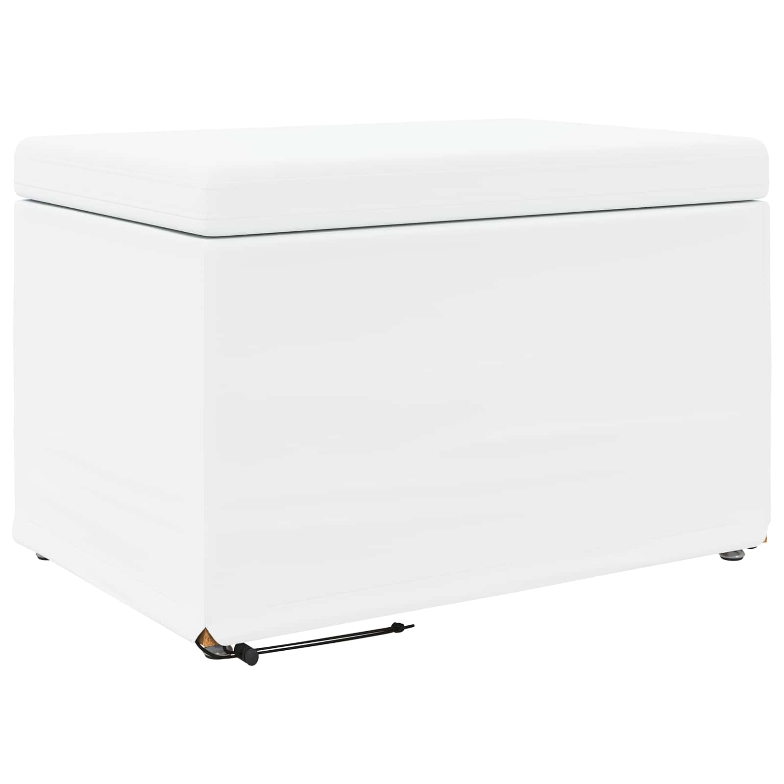 Hocker Weiß 61 x 41 x 40 cm Kunstleder und Engineering Holz