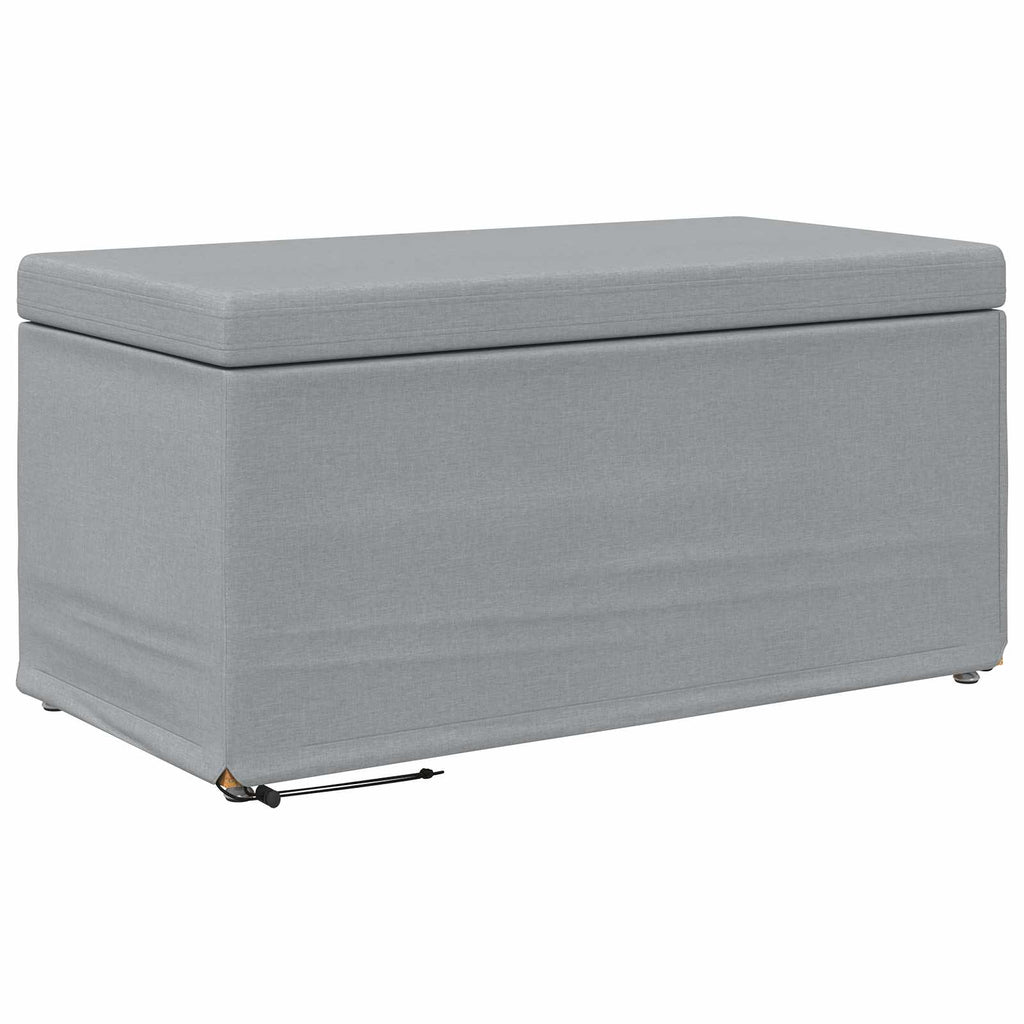 Hocker Hellgrau 81 x 41 x 40 cm Stoff und Pressholz