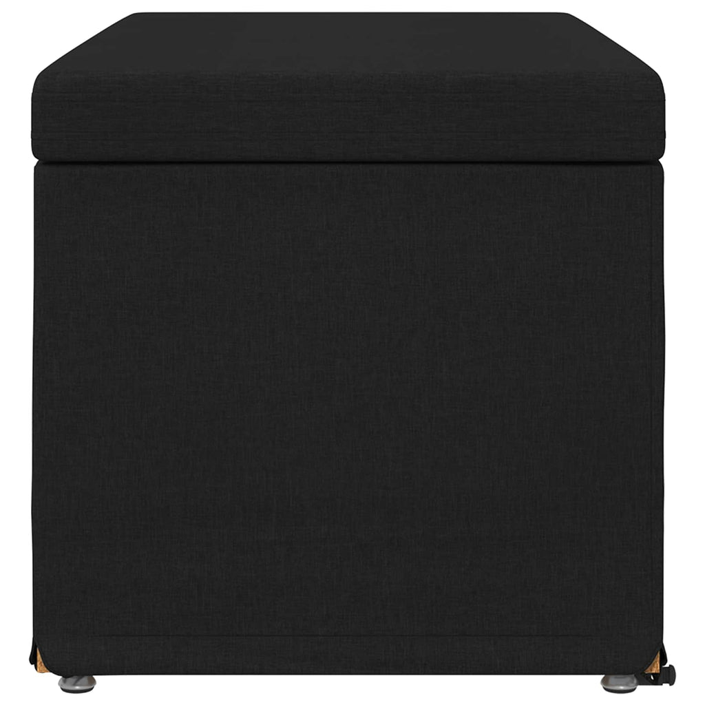 Hocker Schwarz 81 x 41 x 40 cm Stoff und Pressholz