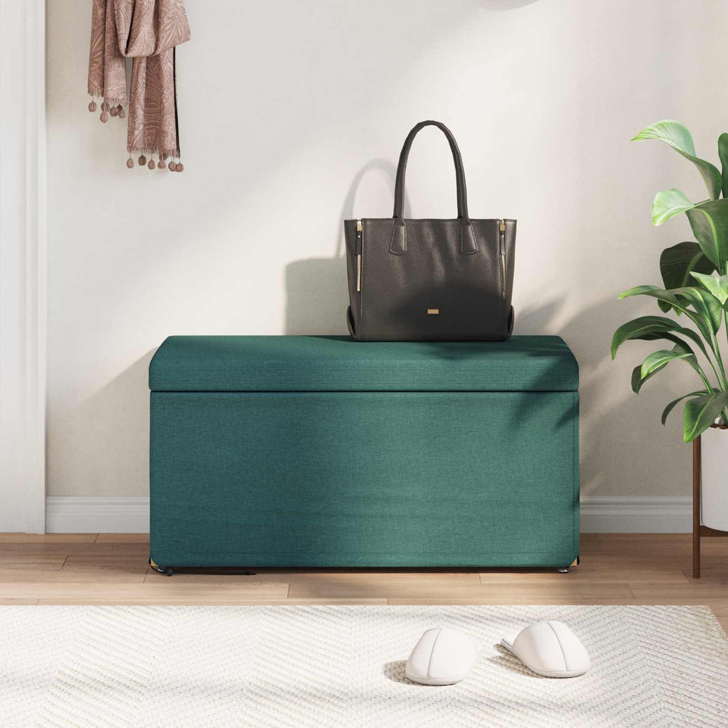 Hocker Dunkelgrün 81 x 41 x 40 cm Stoff und Pressholz