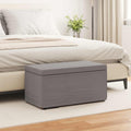 Hocker Taupe 81 x 41 x 40 cm Stoff und Pressholz