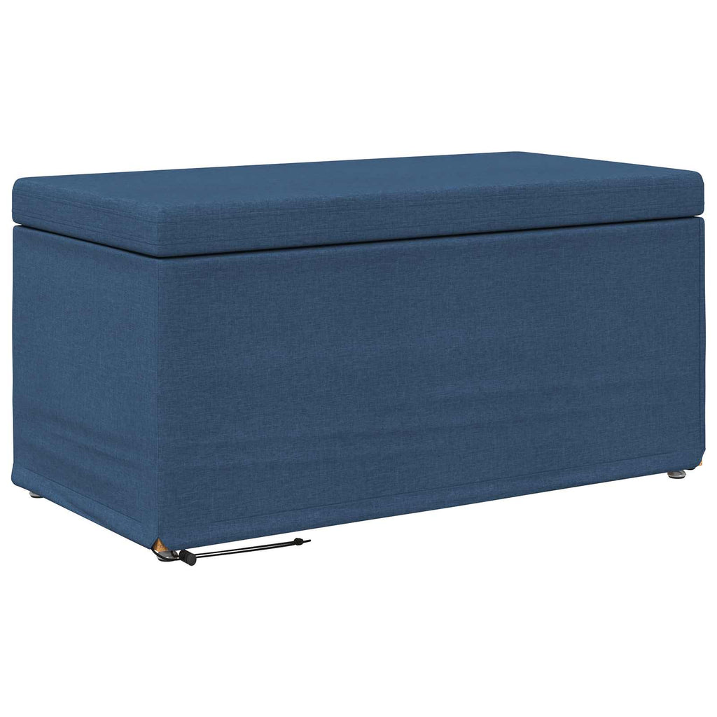 Hocker Blau 81 x 41 x 40 cm Stoff und Pressholz
