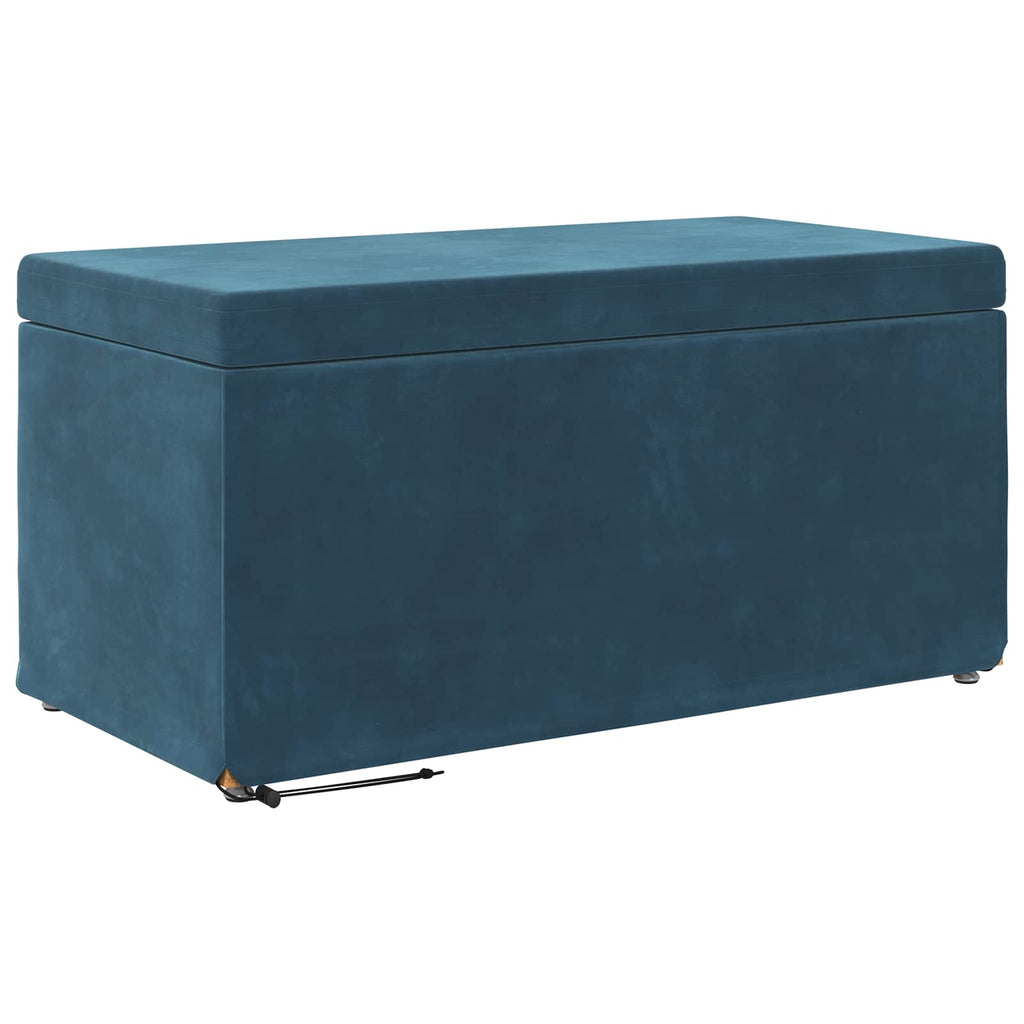 Hocker Blau 81 x 41 x 40 cm Samt und Engineering Holz