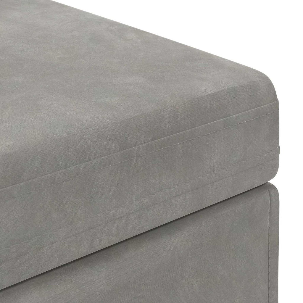 Hocker Hellgrau 81 x 41 x 40 cm Samt und Engineering Holz