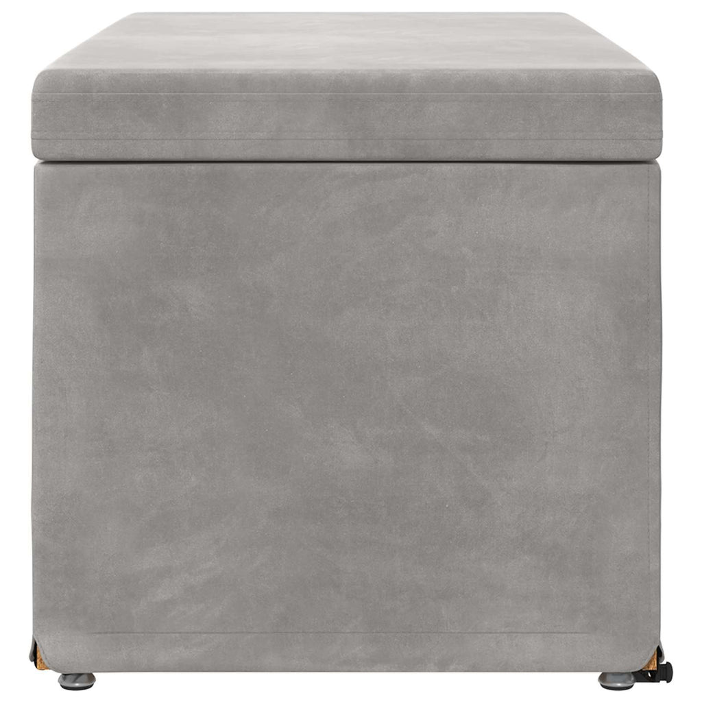 Hocker Hellgrau 81 x 41 x 40 cm Samt und Engineering Holz