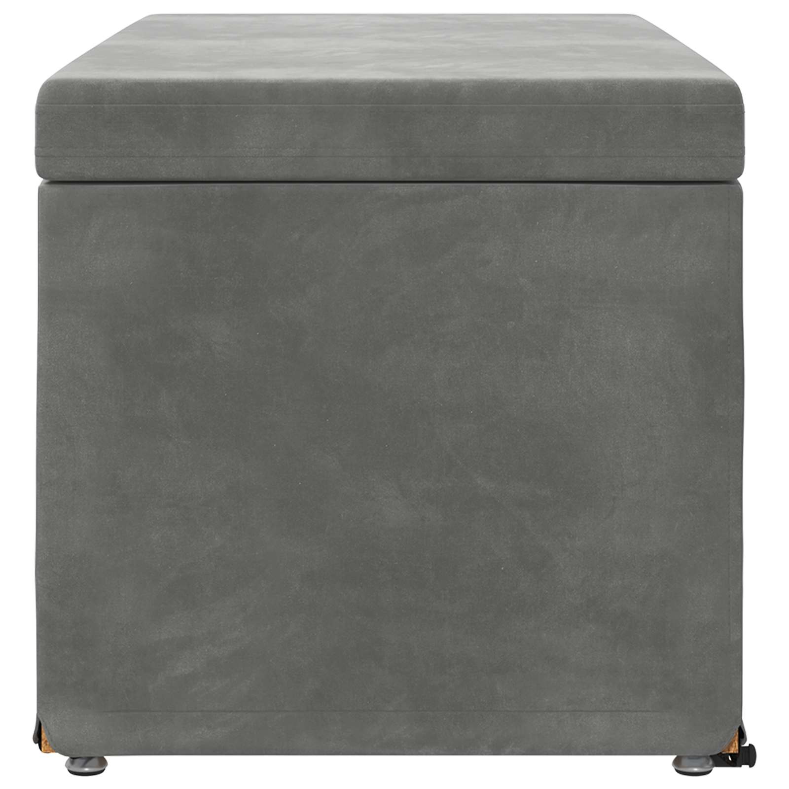 Hocker Dunkelgrau 81 x 41 x 40 cm Samt und Engineering Holz
