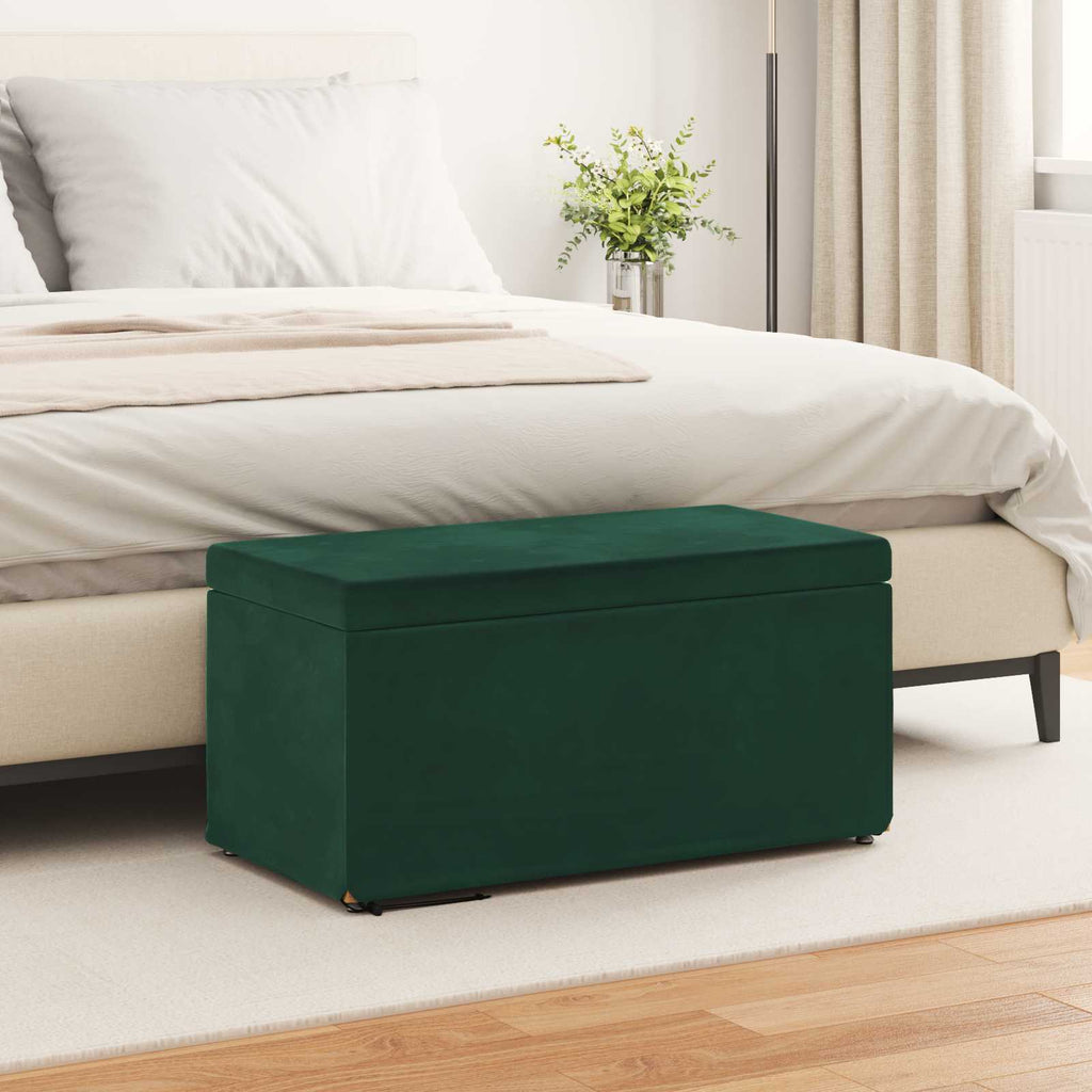 Hocker Dunkelgrün 81 x 41 x 40 cm Samt und Engineering Holz
