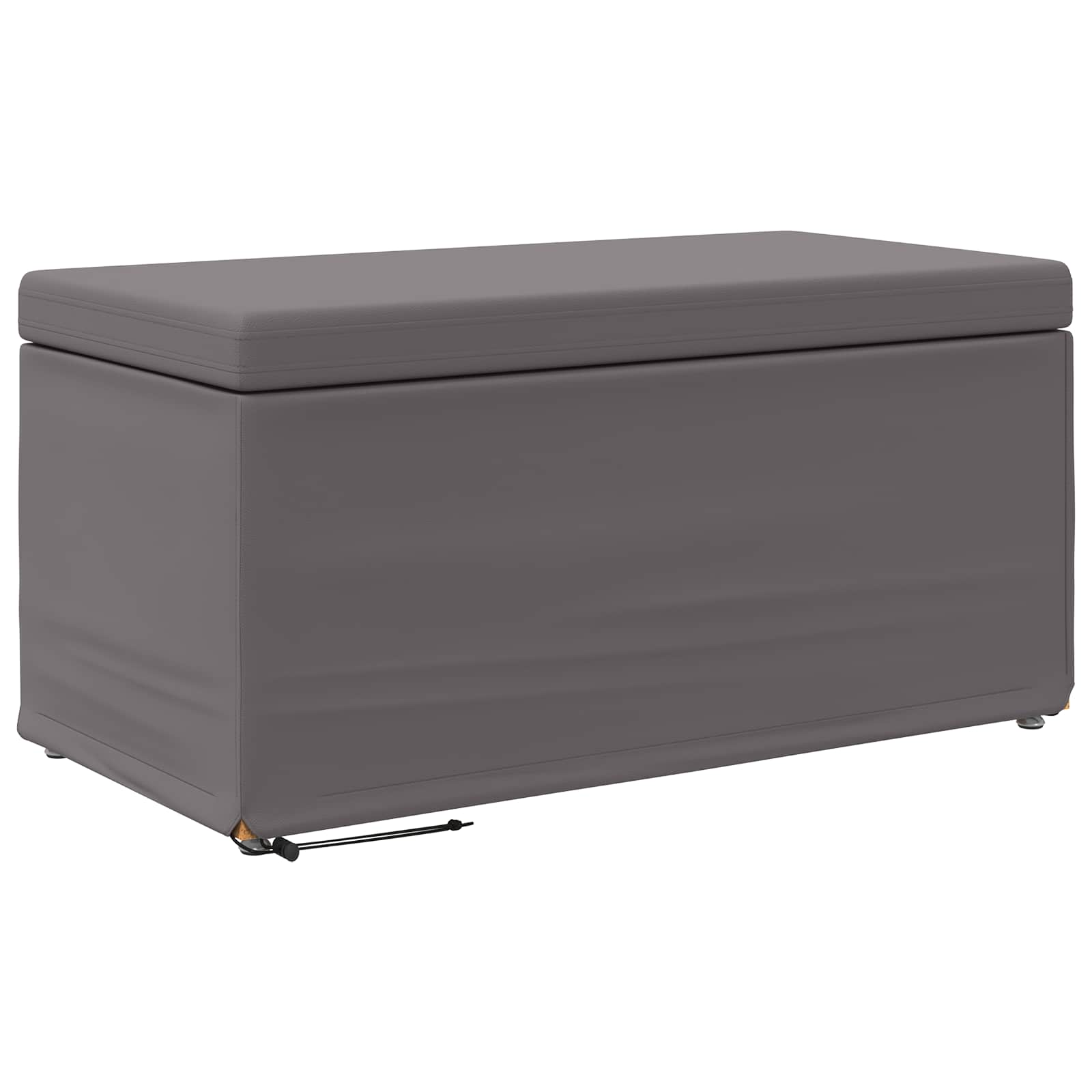 Hocker Grau 81 x 41 x 40 cm Kunstleder und Engineering Holz