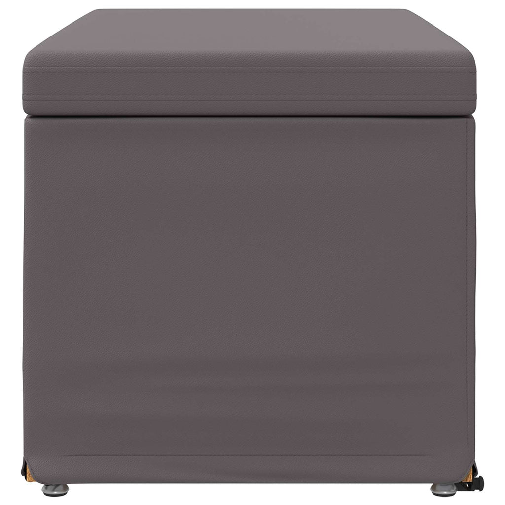 Hocker Grau 81 x 41 x 40 cm Kunstleder und Engineering Holz