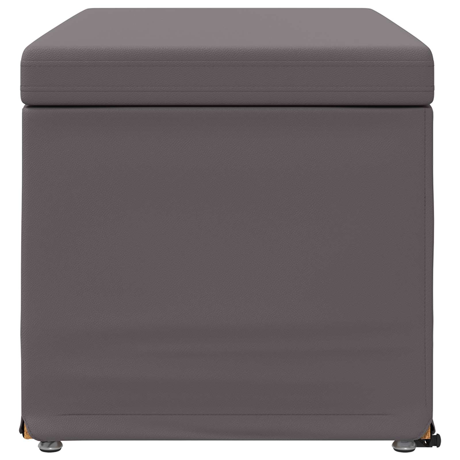Hocker Grau 81 x 41 x 40 cm Kunstleder und Engineering Holz