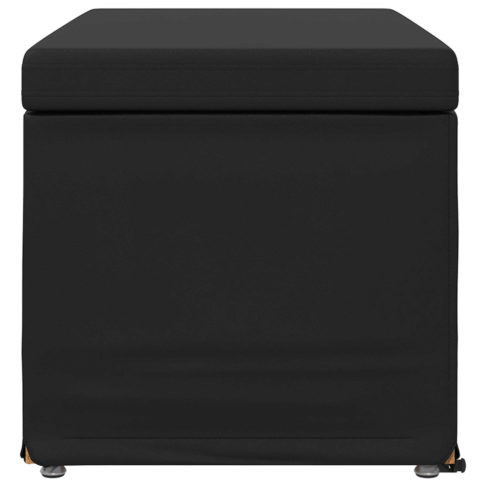 Hocker Schwarz 81 x 41 x 40 cm Kunstleder und Engineering Holz