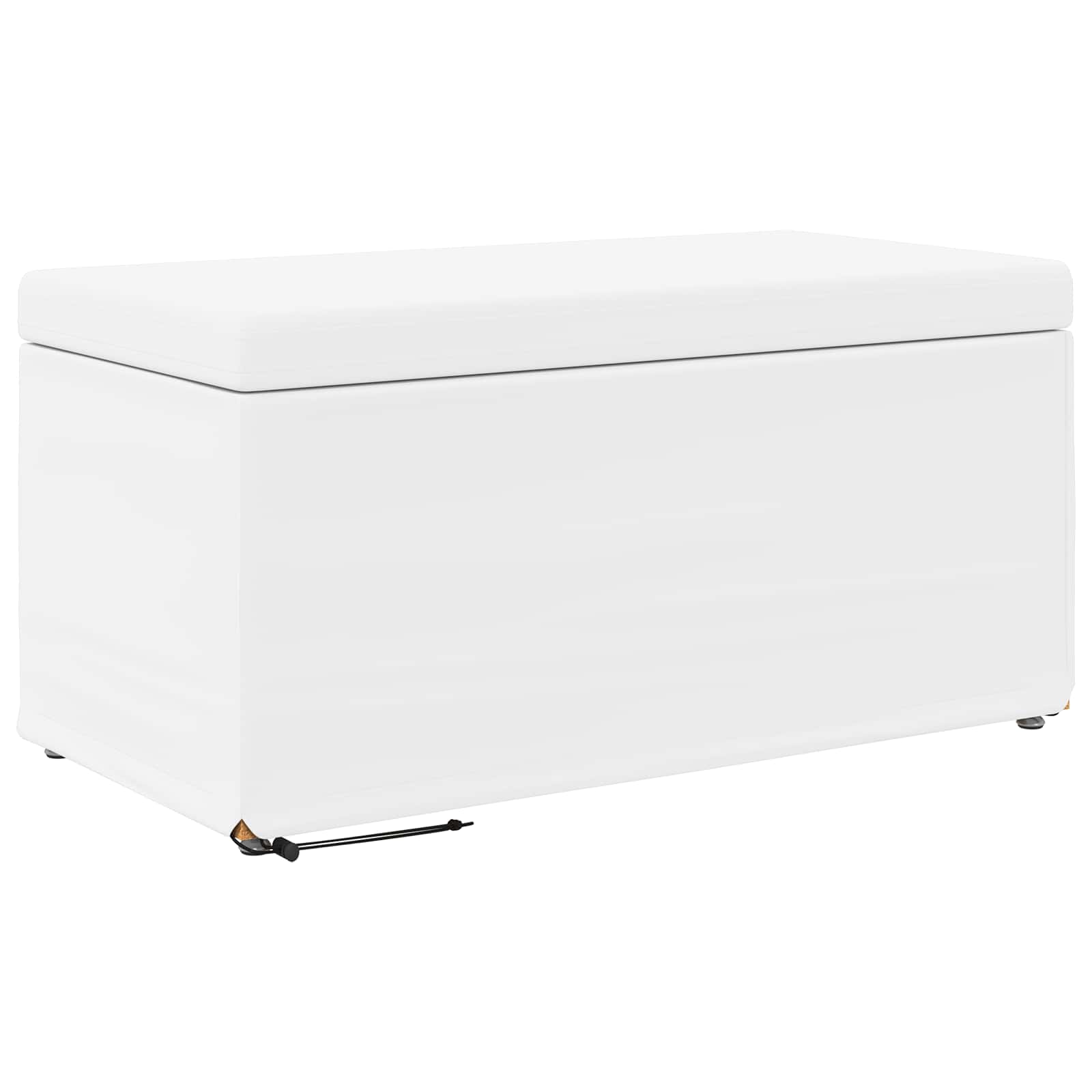 Hocker Weiß 81 x 41 x 40 cm Kunstleder und Engineering Holz