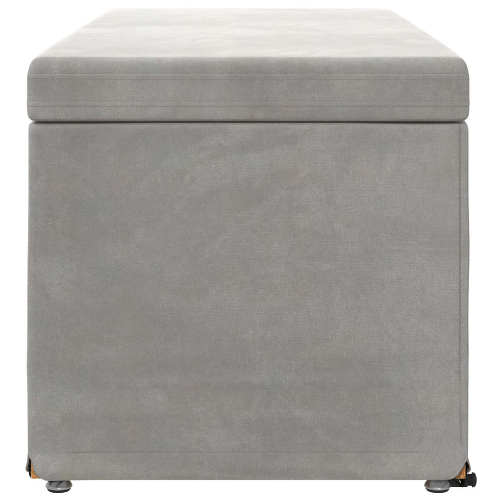 Hocker Hellgrau 101 x 41 x 40 cm Samt und Engineering Holz