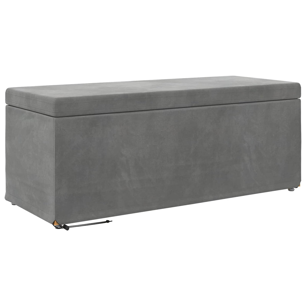 Hocker Dunkelgrau 101 x 41 x 40 cm Samt und Engineering Holz