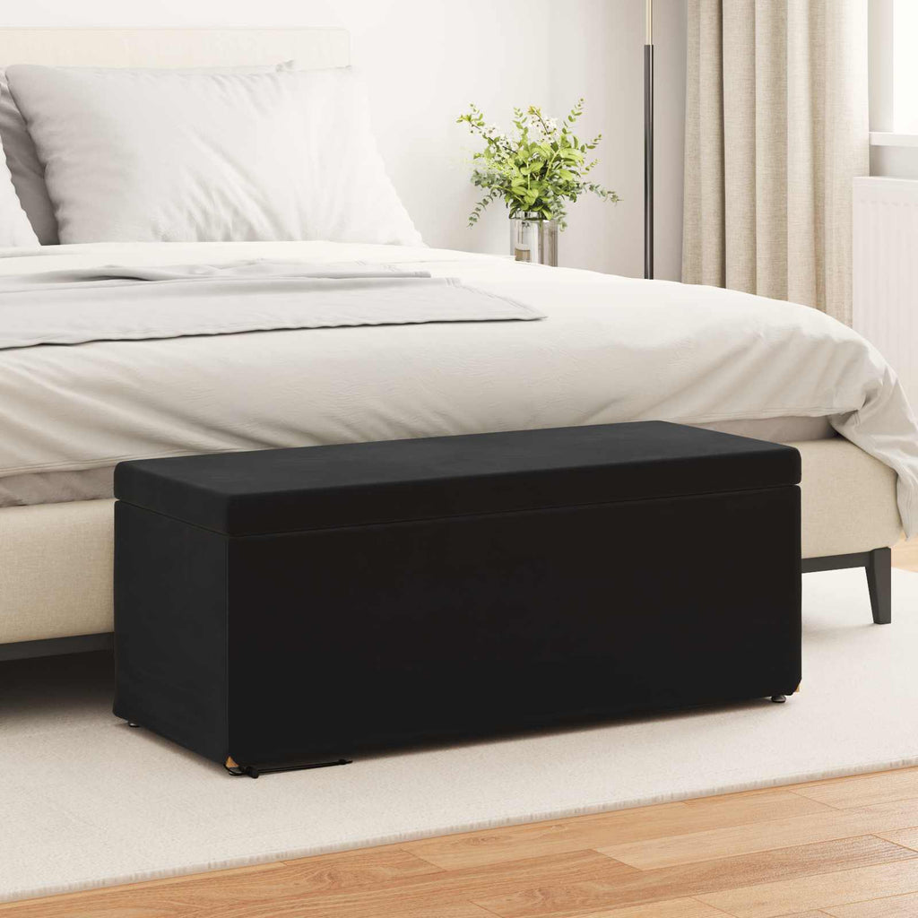 Hocker Schwarz 101 x 41 x 40 cm Samt und Engineering Holz