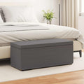 Hocker Grau 101 x 41 x 40 cm Kunstleder und Engineering Holz