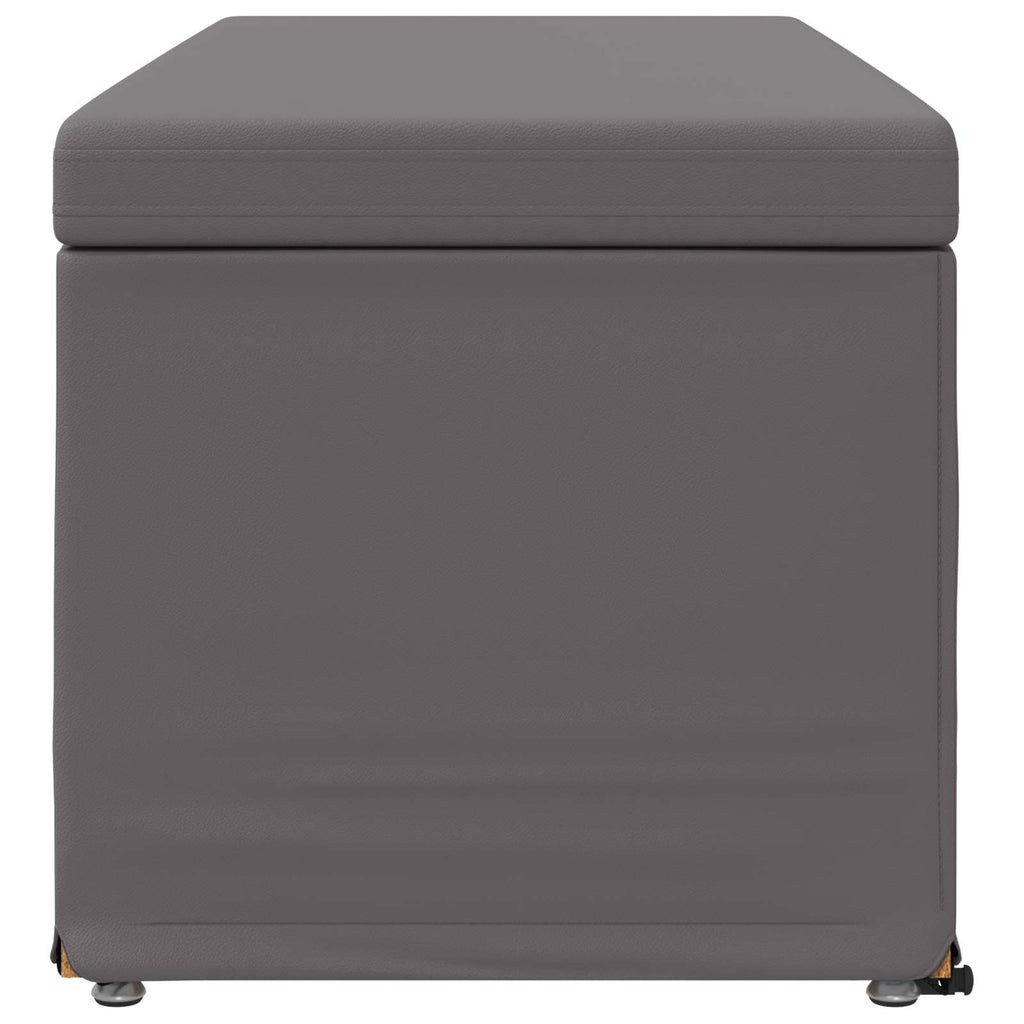 Hocker Grau 101 x 41 x 40 cm Kunstleder und Engineering Holz