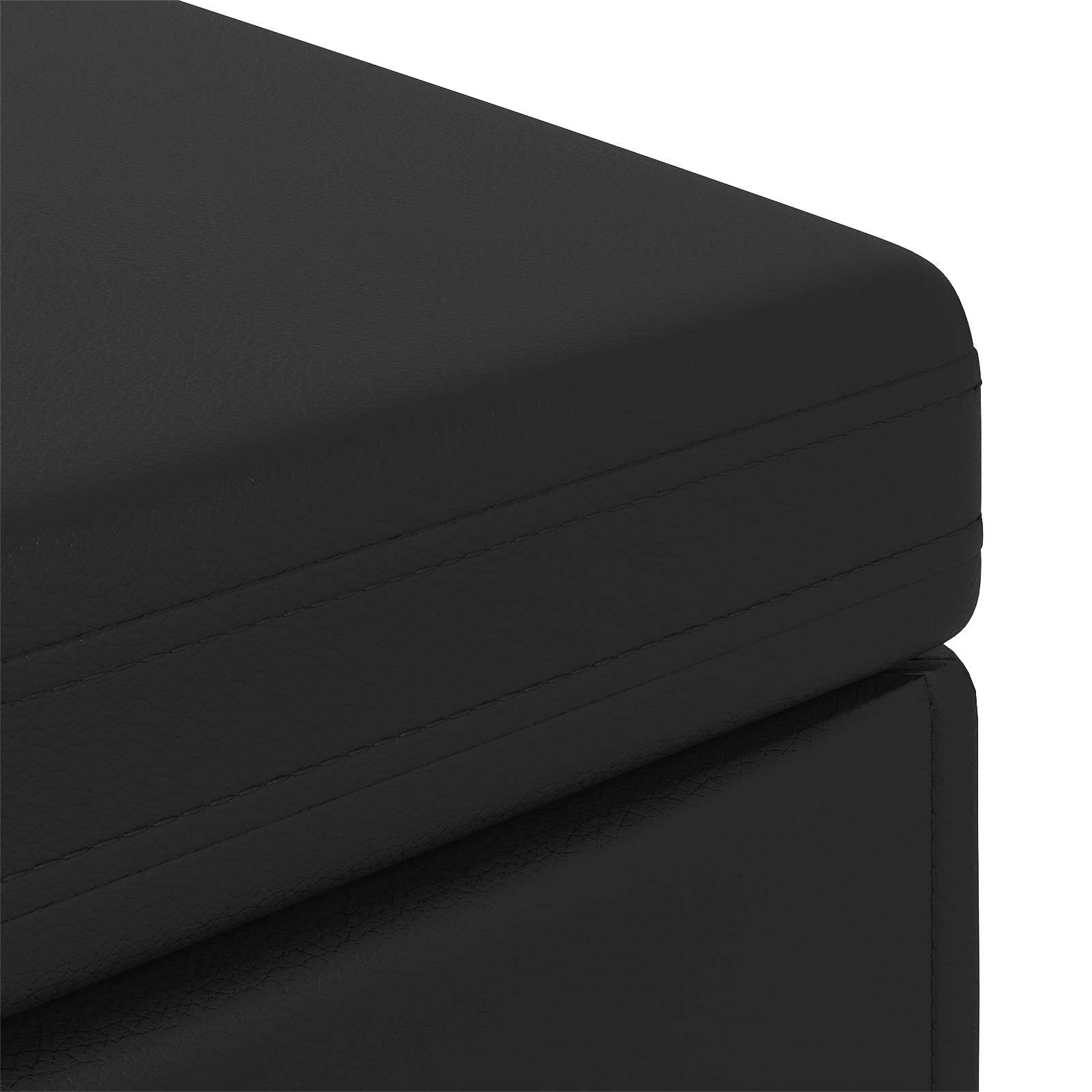 Hocker Schwarz 101 x 41 x 40 cm Kunstleder und Engineering Holz