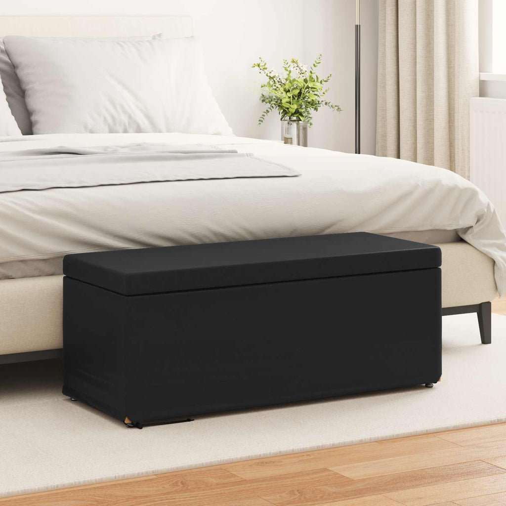 Hocker Schwarz 101 x 41 x 40 cm Kunstleder und Engineering Holz