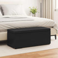 Hocker Schwarz 101 x 41 x 40 cm Kunstleder und Engineering Holz