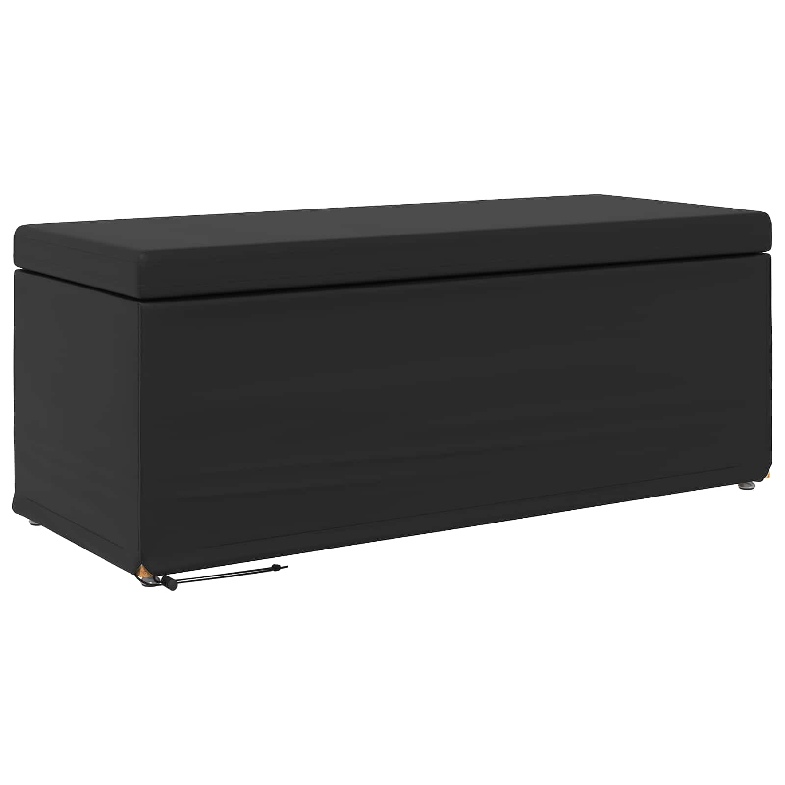 Hocker Schwarz 101 x 41 x 40 cm Kunstleder und Engineering Holz