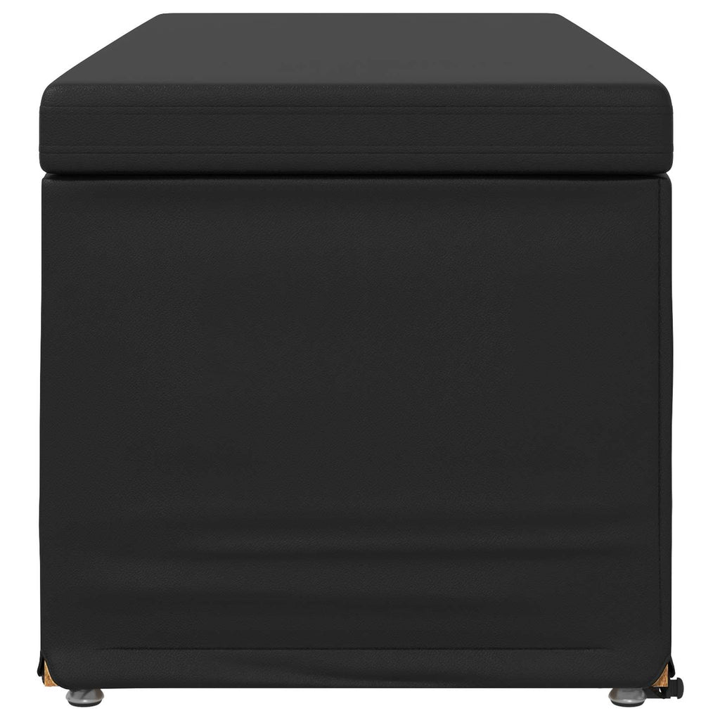 Hocker Schwarz 101 x 41 x 40 cm Kunstleder und Engineering Holz