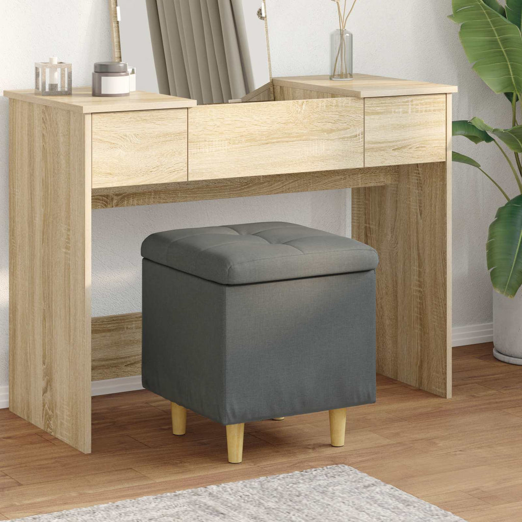 Aufbewahrungsottomane Dunkelgrau 40 x 40 x 45 cm Stoff