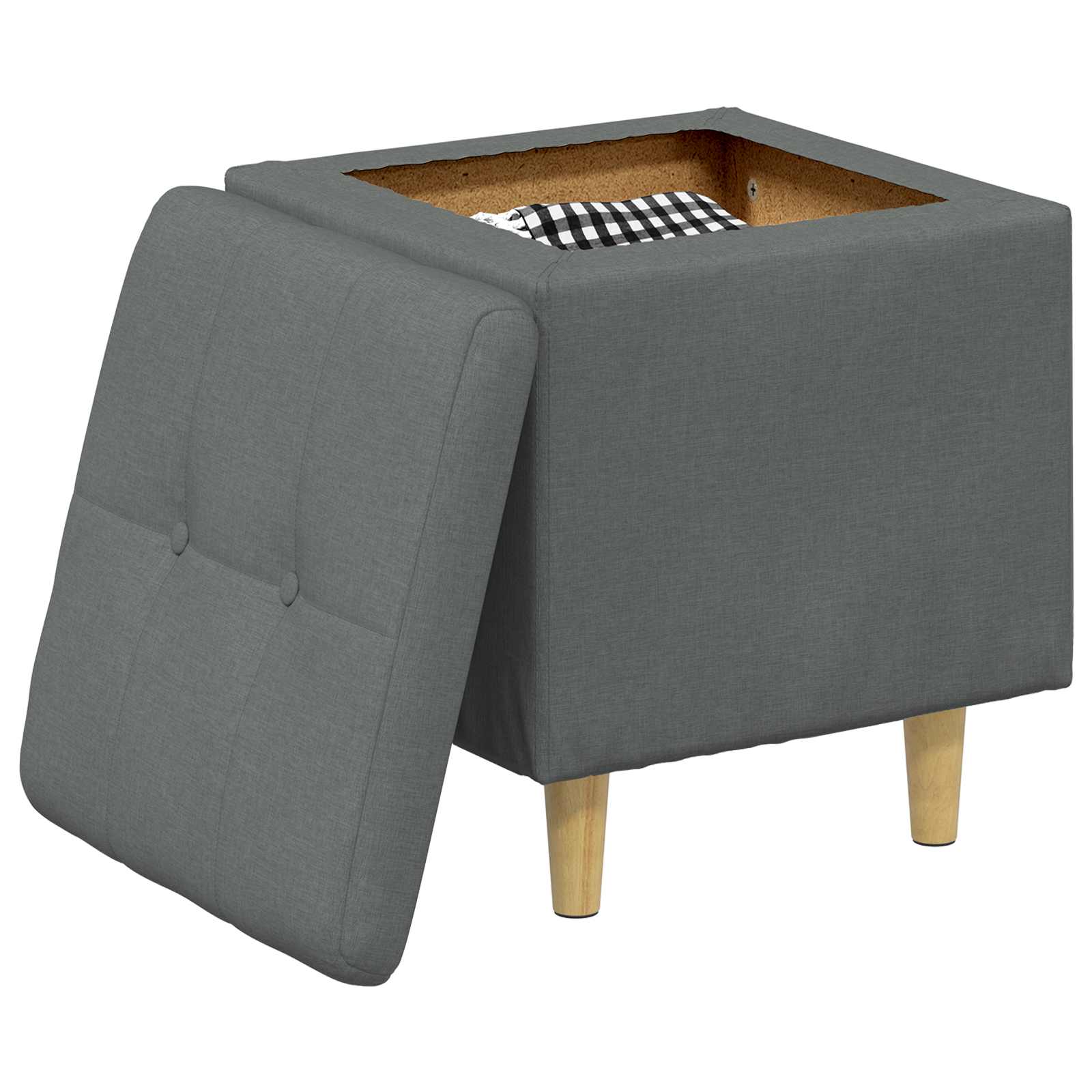 Aufbewahrungsottomane Dunkelgrau 40 x 40 x 45 cm Stoff