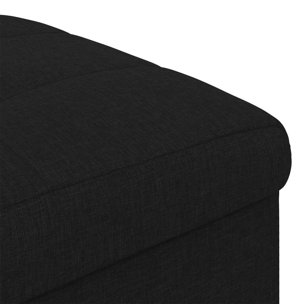 Aufbewahrungsottomane mit Kissen Schwarz 40 x 40 x 45 cm Stoff