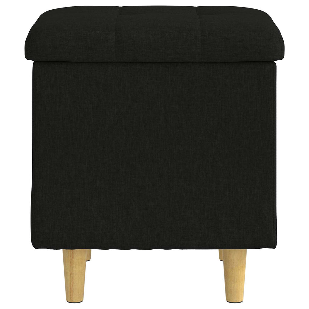 Aufbewahrungsottomane mit Kissen Schwarz 40 x 40 x 45 cm Stoff