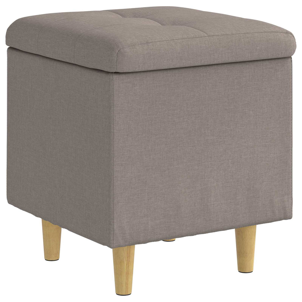 Aufbewahrungsottomane mit Kissen Taupe 40 x 40 x 45 cm Stoff