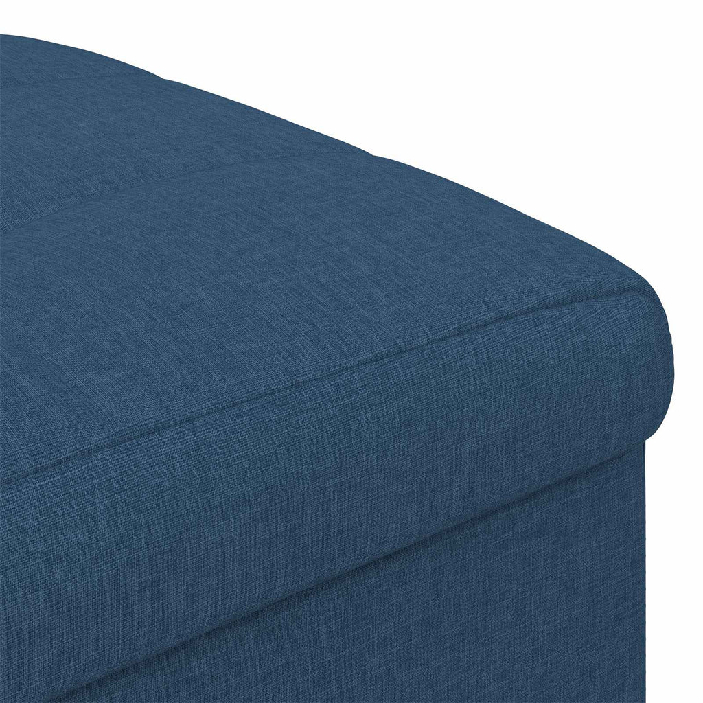 Aufbewahrungsottomane mit Kissen Blau 40 x 40 x 45 cm Stoff