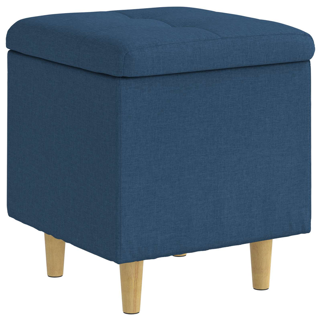 Aufbewahrungsottomane mit Kissen Blau 40 x 40 x 45 cm Stoff