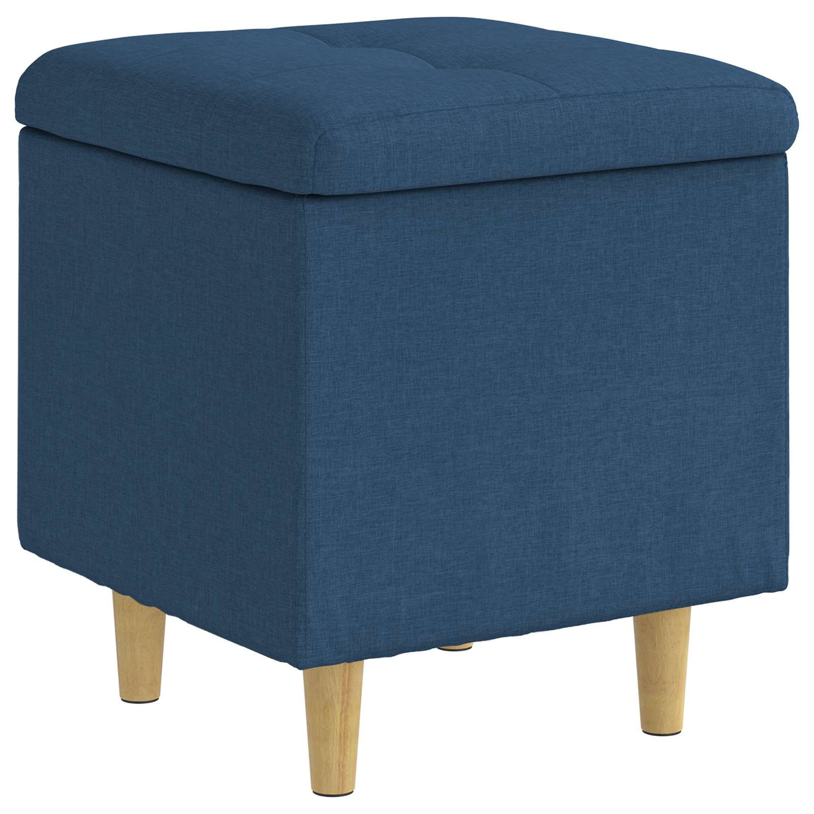 Aufbewahrungsottomane mit Kissen Blau 40 x 40 x 45 cm Stoff