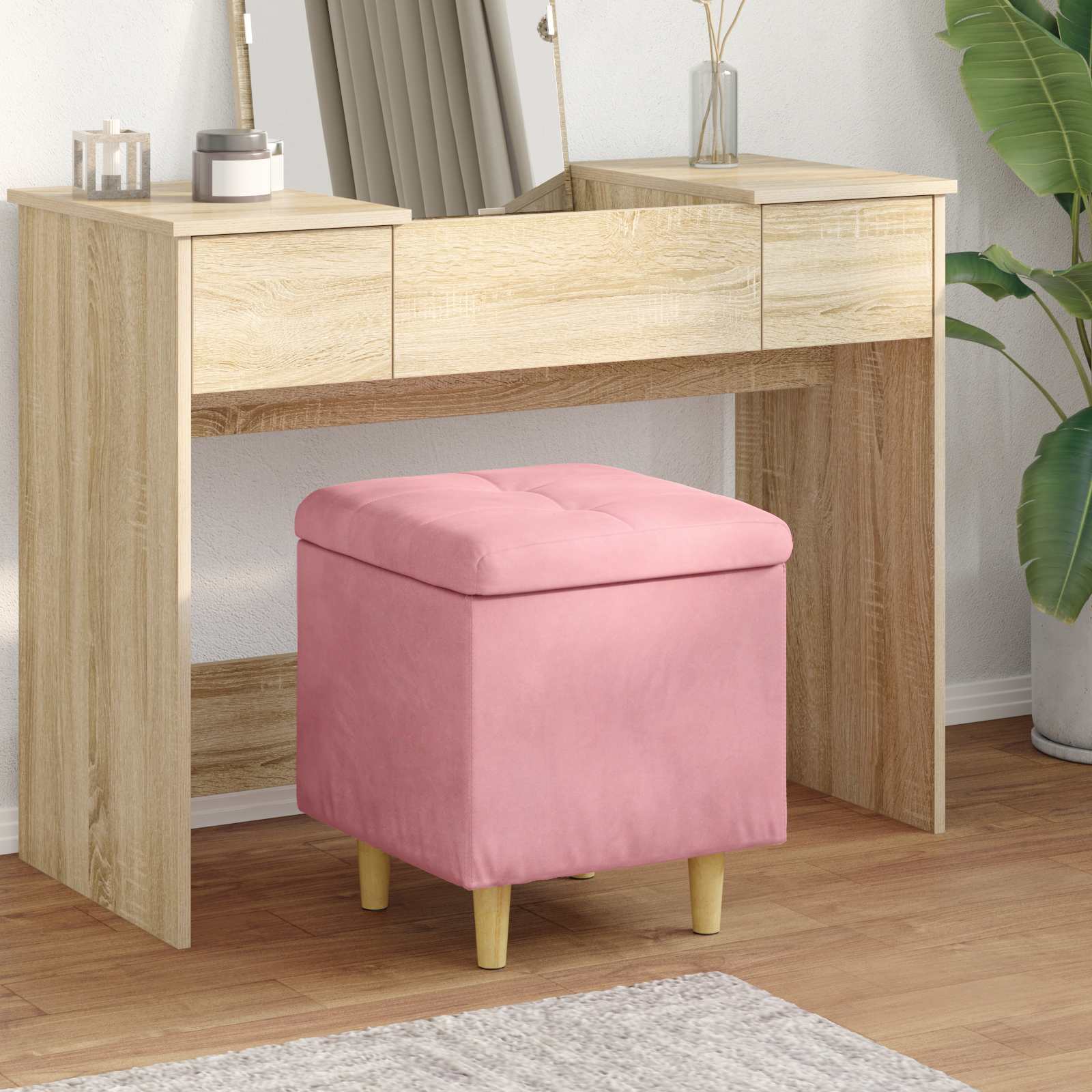 Ottoman mit Stauraum 40 x 40 x 45 cm Samt