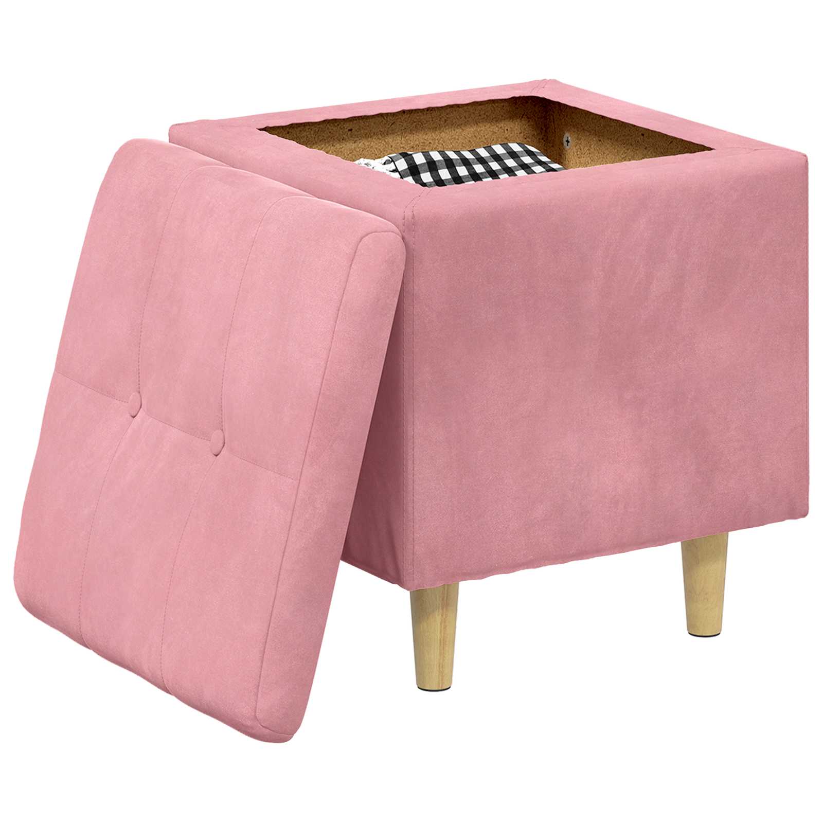 Ottoman mit Stauraum 40 x 40 x 45 cm Samt