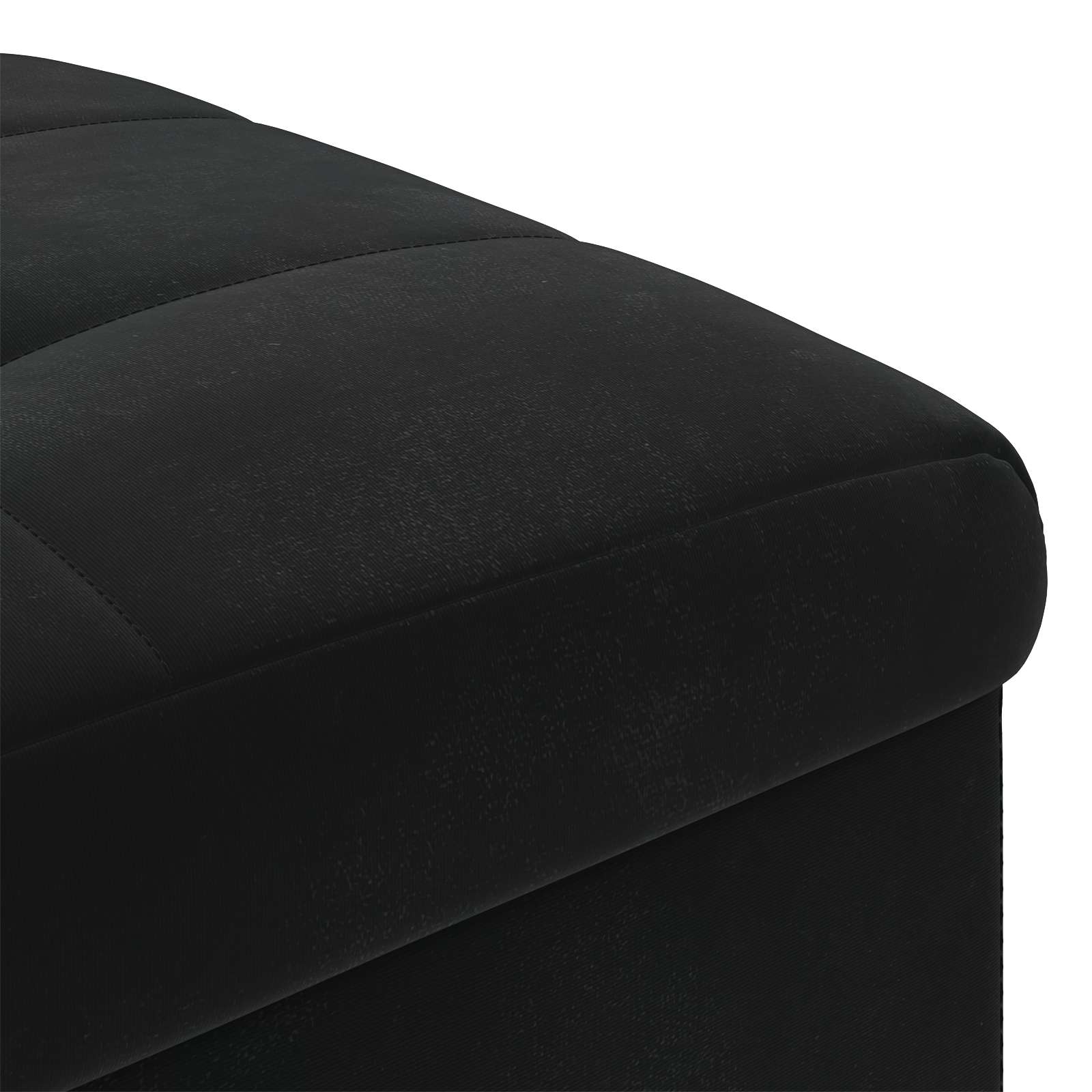 Aufbewahrungsottomane mit Kissen Schwarz 40 x 40 x 45 cm Samt