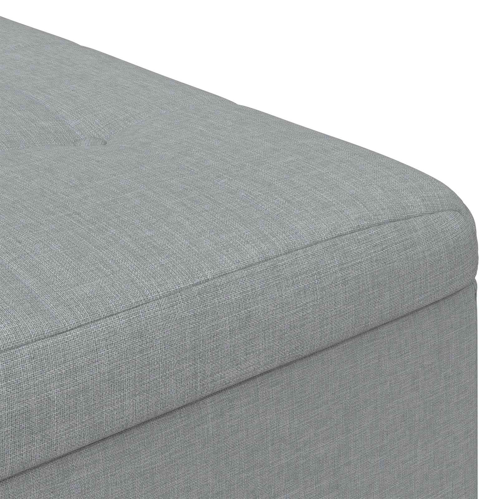 Aufbewahrungsottomane mit Kissen Hellgrau 60 x 60 x 45 cm Stoff
